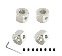 Forgekael 4 pezzi da 5mm a 12mm ruota in metallo adattatore esagonale combinatore telecomando compatibile con D12 C14 C24 B14 B16 MN D91 parti di aggiornamento per auto RC(Silver)