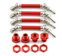 Forgekael 4pcs Albero di trasmissione anteriore e posteriore in metallo con ruota esadecimale compatibile con 1 8 4x4 3s 1 8 550 mega 4x4 modelli di auto RC aftermarket(Red)