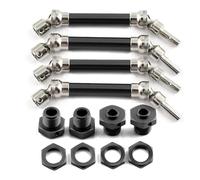 Forgekael 4pcs Albero di trasmissione anteriore e posteriore in metallo con ruota esadecimale compatibile con 1 8 4x4 3s 1 8 550 mega 4x4 modelli di auto RC aftermarket(Black)