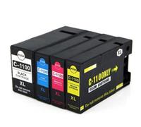 Forgekael Confezione da 4 cartucce d'inchiostro PGI1100 compatibili con i materiali di consumo della stampante MAXIFY MB2010 MB2110 MB2710(1Set 4colors)