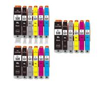 Forgekael Set cartucce d'inchiostro compatibili TS8750 TS8751 - Sostituisce PGI-530 CLI-531 PGI530 CLI531 530XL 531XL(3 SET 18PCS)