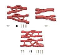 Forgekael Set di bracci oscillanti per braccio sospensione anteriore e posteriore in metallo da 6 pezzi, compatibile con la aftermarket dei modelli di auto RC in 1/7(Red)