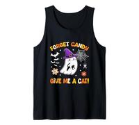 Forget Candy Give Me A Cat Ghost Holding Black Cat Groovy Canotta