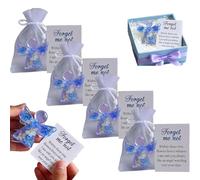 Forget Me Not Dried Flower Angel Keepsakem, Guardian Angel with Sympathy Card & Organza Bag, Memorial Pocket Hug Token for Loss of Loved One Remembrance (#A,#4PCS)