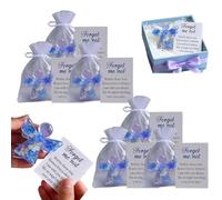 Forget Me Not Dried Flower Angel Keepsakem, Guardian Angel with Sympathy Card & Organza Bag, Memorial Pocket Hug Token for Loss of Loved One Remembrance (#A,#6PCS)