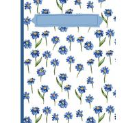 Forget Me Not Floral Notebook Large 8.5 x 11 Wide Ruled School Journal: Blue Aesthetic Flower Notebook for Students Writing Notes and Organization