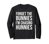 Forget The Bunnies I'm Chasing Hunnies Boys Funny Easter Kid Maglia a Manica