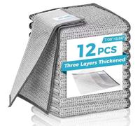 Forggon 10 panni in metallo a 3 strati, nessun graffio e nessun odore, multiuso per lavare i piatti bagnati e asciutti, per la pulizia della cucina, lavelli, piatti, piano cottura, dimensioni (18 x 22