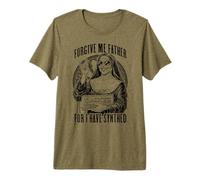 Forgive Me Father for I Have Synthed Funny Sintetizzatore Suora Maglietta Premium
