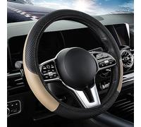 ForGue Coprivolante Auto Pelle per Mercedes S Class S Classe S Clase S Klasse W220 Copri Traspirante Durevole Antiscivolo Impermeabile Volante Accessori Auto Interno, Beige Style