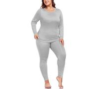 ForHailey Biancheria intima termica da donna, taglie forti, per taglie forti, a maniche lunghe, foderate in pile, con top e pantaloni, taglie XL-5XL