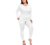 ForHailey Biancheria intima termica da donna, taglie forti, per taglie forti, a maniche lunghe, foderate in pile, con top e pantaloni, taglie XL-5XL