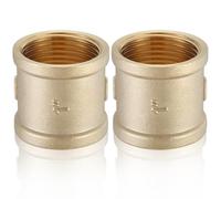 Forhandy 2 manicotti in ottone da 1 pollice doppio manicotto raccordo raccordo 1" IG/IG filettatura interna in ottone adattatore per tubo di collegamento