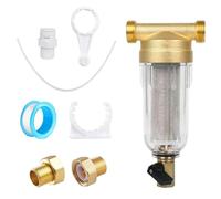 Forhandy Filtro fine lavabile con adattatore, filtro dell'acqua riutilizzabile 1"& G1/2"MNPT+G1/2"FNPT filtro per acqua prefiltro per sedimenti per tubo dell'acqua pozzo combinazione di filtri