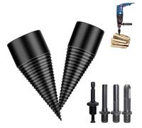 Forhandy Set di spaccalegna a vite conica, 42 mm + 32 mm, spaccalegna con 4 manici per trapano, spaccalegna in legno, per trapano
