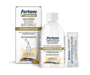 Forhans Collutorio Bicomponente con Lattoferrina Attiva Scudo Naturale, Contrasta Black Stain, Mucositi e Bocca Secca, Ideale per Impianti Dentali, Apparecchi Ortodontici, Effetti Terapie Oncologiche