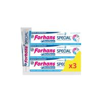 Forhans, Dentifricio Special Tripack, Dentifricio per Gengive con Zinco Cloruro, Azione Antisettica, Antibatterica e Antinfiammatoria, per Igiene Orale, Gengive Sane, 3x75 ml.
