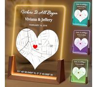 FORHISHER Mappa Personalizzata Regali Regalo San Valentino per Lei Lui Regalo Donna Compleanno Personalizzato Dove Tutto è Cominciato Regali Regalo per Amica Fidanzamento Mappa Cornice Buoni Romantici