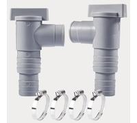 Forhome 2 PCS Rubinetto di intercettazione,Valvola Piscina per Piscine con connettore Tubo da 32 mm, Adattatore per Tubo per Piscina, Accessori di Manutenzione con 4 Morsetti per Tubi