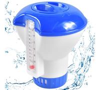 Forhome 5 Pollici Dispenser Chimico per Piscina, Dosatore di Cloro con Termometro 20-200g, Contenitore Automatico Regolabile per Pastiglie di Cloro e Bromo, Accessori Piscine per Spa Acquario Aperto