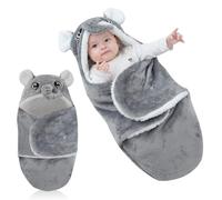Forhome Neonato,Swaddle Neonato,0-6 Mesi,Sacco Nanna Neonato, Coperta a Sacco Neonato Che Riceve Coperta in Pile Unisex Ragazzi Ragazze Sacco a Pelo in Peluche Simpatico Orsetto Swaddle(Grigio)