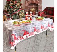 Forhome Tovaglia di Natale 180 x 150 cm, Rettangolare, Lavabile, Grigia - per Cucina, Sala da Pranzo, Feste