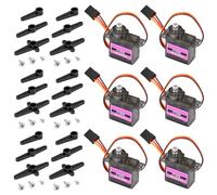 FORIOT 6Pcs Micro Servo MG90S Motor All Metal Gears 9G Micro Servo per Arduino Project Robot Arm RC Airplane 1/8 1/10 Auto Barca