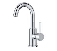 FORIOUS Rubinetto Bagno/Cucina Girevole 360°, Miscelatore Nero Acqua Calda/Fredda con Altezza 175MM, Miscelatore in Acciaio Inossidabile,Installazione Facile per Bagno,Lavandino, Piccola Cucina