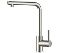 FORIOUS Rubinetto Lavello Cucina, Miscelatore Cucina con Beccuccio Rialzato, Rubinetti Cucina per Lavello in Acciaio Inox a Forma di L, Rubinetto con Maniglia Singola, Girevole a 360°