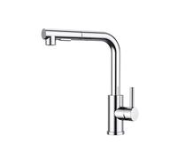 FORIOUS Rubinetto Lavello Cucina, Miscelatore Cucina con Doccetta Estraibile, 2 Tipi di getto e Girevole a 360°, A forma di L Acciaio Inox Maniglia Singola Rubinetto Miscelatore, Cromo Lucido