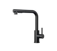 FORIOUS Rubinetto Lavello Cucina, Miscelatore Cucina con Doccetta Estraibile, 2 Tipi di getto e Girevole a 360°, A forma di L Acciaio Inox Maniglia Singola Rubinetto Miscelatore, Nero