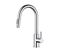 FORIOUS Rubinetto Lavello Cucina, Miscelatore Cucina con Doccetta Estraibile, Acciaio Inox Ad Alta Pressione Orientabile a 360°Monocomando, Cromo Lucido