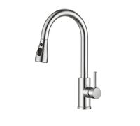 FORIOUS Rubinetto Lavello Cucina, Miscelatore Cucina con Doccetta Estraibile, Acciaio Inox Ad Alta Pressione Orientabile a 360° Monocomando