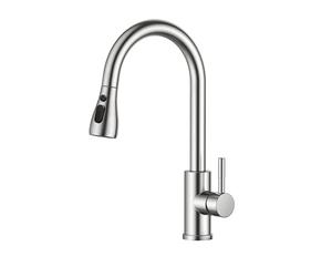 FORIOUS Rubinetto Lavello Cucina, Miscelatore Cucina con Doccetta Estraibile, Acciaio Inox Ad Alta Pressione Orientabile a 360° Monocomando
