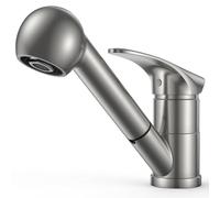 FORIOUS Rubinetto Lavello Cucina, Rubinetto Cucina con Doccetta Estraibile in Acciaio Inox, Miscelatore Cucina Monocomando, Girevole a 360°per 1 Foro