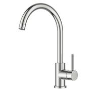 FORIOUS Rubinetto Lavello Cucina, Rubinetto Miscelatore, Acciaio Inossidabile Girevole a 360°, Rubinetto Cucina Monocomando Caldo e Freddo, Acciaio Inox, Altezza del Beccuccio 238 mm, Scanalata