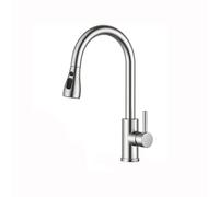 FORIOUS Rubinetto per bagno con doccetta alta, estraibile, in acciaio inox, alto con miscelatore, facile da montare per bagno/cucina, lavabo, piccolo camper