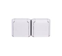 FORIX Presa doppia con/u 16A IP44 con mascherine grigio 782397