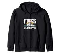 Forks Washington Outdoor Viaggi Vintage Montagna Tramonto Felpa con Cappuccio