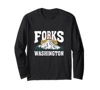 Forks Washington Outdoor Viaggi Vintage Montagna Tramonto Maglia a Manica