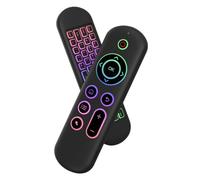 Forky M5 Fly Air Mouse, telecomando ricaricabile 2.4G+BT5.2, mini tastiera wireless, mouse volante, rilevamento del movimento retroilluminato a 7 colori per Android TV Box (retroilluminazion