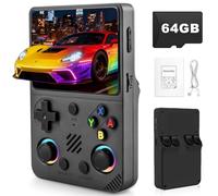 Forlarme RG36PRO Retro Video Game Console-Support 30000+ Classic Games,3.5"IPS Screen,Open Source System,64G TF card,3000mAh Battery,Portable Console for Teen or Partner - Gift for Christmas - Black