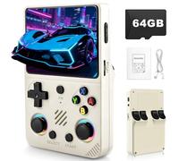 Forlarme RG36PRO Retro Video Game Console-Support 30000+ Classic Games,3.5"IPS Screen,Open Source System,64G TF card,3000mAh Battery,Portable Console for Teen or Partner - Gift for Christmas - White