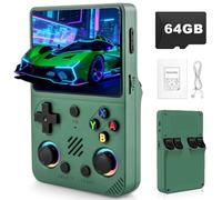 Forlarme RG36PRO Retro Video Game Console-Support 30000+ Classic Games,3.5"IPS Screen,Open Source System,64G TF card,3000mAh Battery,Portable Console for Teen or Partner - Gift for Christmas - Green