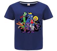 Forlcool T-shirt estiva per ragazzi arcobaleno 100% cotone top tee YouTube Game Merch, blu navy, 11-12 Anni
