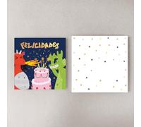 Forletter - Biglietto d'auguri 15 x 15 cm, Dinosauri