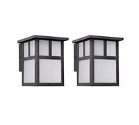 Forlight Applique da Esterno Stile Giapponese per Giardino e Terrazza, LED Basso Consumo, Compatibile E27, IP23, Acciaio Marrone Ruggine, Set 2 Pezzi