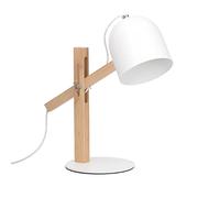 FORLIGHT Bodhi Lampada da Tavolo per Scrivania LED Articolata in Legno Naturale. Flessibile da Scrivania Nordico Bianco