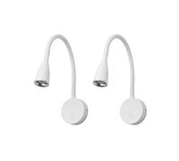 Forlight Lampada da Lettura LED - Aplique da Parete per Camera da Letto - Luce Calda Orientabile, Design Moderno e Minimalista, Policarbonato e Acciaio, Set 2 Pezzi, 3.8W, 5 Anni di Garanzia