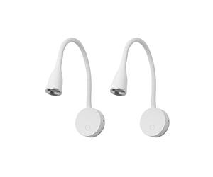Forlight Lampada da Lettura LED - Aplique da Parete per Camera da Letto - Luce Calda Orientabile, Design Moderno e Minimalista, Policarbonato e Acciaio, Set 2 Pezzi, 3.8W, 5 Anni di Garanzia